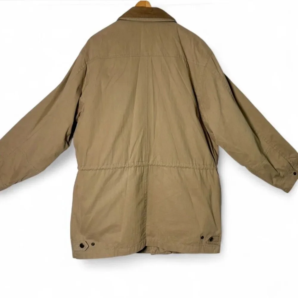 90s Vintage London Fog Classic Khaki Field Coat, Removable Liner Men's sz L Tall